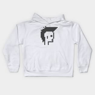 Punk Mohawk, Black and White  / ToolCrypto / Pixel Art Kids Hoodie